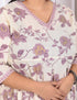 Miravan Womens Plus Size Pink Floral Printed V Neck Anarkali Kurta And Palazzo Set