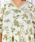 Miravan Womens Plus Size Cotton Floral Print Green Anarkali Kurta And Palazzo Set