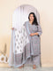 Miravan Womens Plus Size Pure Cotton Traditional Straight Kurta With Palazzo And Dupatta Set