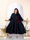 Miravan Womens Plus Size Navy Blue Abstract Printed Angrakha Style Anarkali Kurta