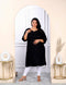 Miravan Womens Plus Size Black Embroidered And Mirror Work Straight Kurti