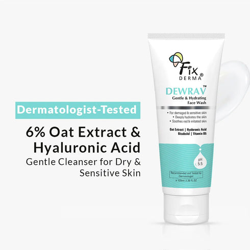 FixDerma Dewrav Gentle & Hydrating Face Wash | Hydrating face wash for dry skin