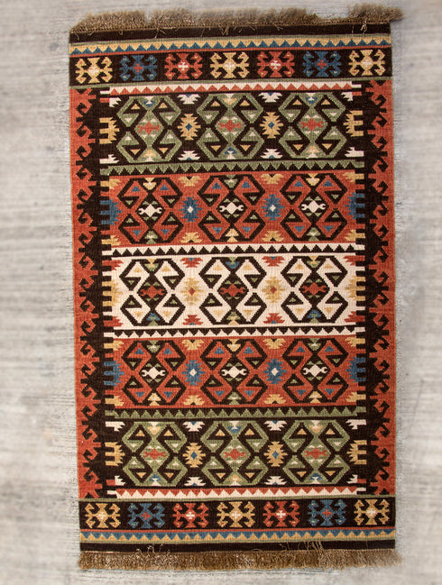 The India Craft House Exclusive Handwoven Kilim Rug