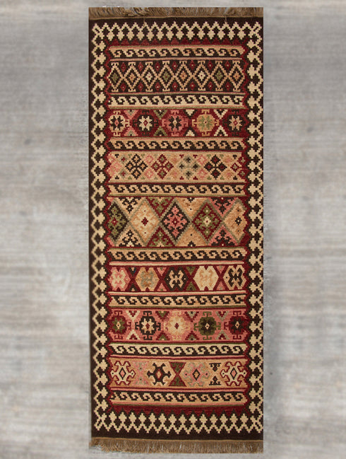 The India Craft House Exclusive Handwoven Kilim Long Runner Rug