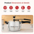 Vinod Doniv Titanium Triply Stainless Steel Pressure Cooker 5 Ltr Inner Lid Induction Friendly