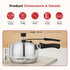 Vinod Doniv Titanium Triply Stainless Steel Pressure Cooker 3 Ltr Inner Lid Induction Friendly