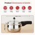 Vinod Doniv Titanium Triply Stainless Steel Pressure Cookers 3 Ltr Outer Lid Induction Friendly