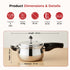 Vinod Doniv Titanium Triply Stainless Steel Pressure Cookers 5 Ltr Outer Lid Induction Friendly