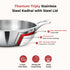 Vinod Doniv Titanium Triply Stainless Steel Kadhai with Steel Lid 26 cm Capacity 3.30 Liter Induction Friendly