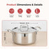 Vinod Doniv Titanium Triply Stainless Steel Sauce Pot with Cover 24 cms Capacity 5.00 Liter