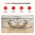Vinod Doniv Titanium Triply Stainless Steel Kadhai with Steel Lid 20 cm Capacity 1.65 Liter Induction Friendly