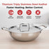 Vinod Doniv Titanium Triply Stainless Steel Kadhai with Steel Lid 20 cm Capacity 1.65 Liter Induction Friendly