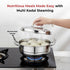 Vinod Doniv Triply Stainless Steel 6 Plates and 1 Multipurpose Kadai Steamer for Idli Dhokla Momos Heavy Guage Idli Dhokla Cooker Induction and Gas Stove Compatible 2 Idli 1 Mini Idli 1 Patra Momos 2 Khaman Dhokla