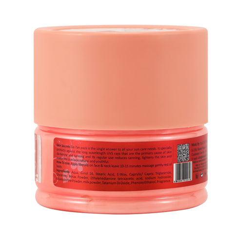 Skin Secrets India De-Tan Pack with Saffron Extract for Instant Tan Removal|