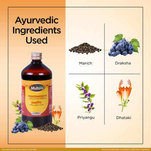 Multani Pharmaceuticals Limited Multani Ayurvedic Draksharishta Syrup Useful In Physical Weakness