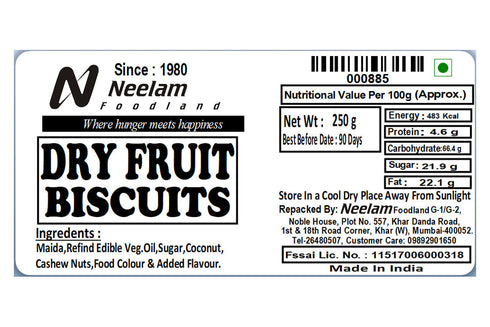 Neelam Foodland Dry Fruit Biscuits