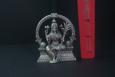 Pure Silver Antique Lalitha Devi Sitting With Frame 127G By Mahita Collections