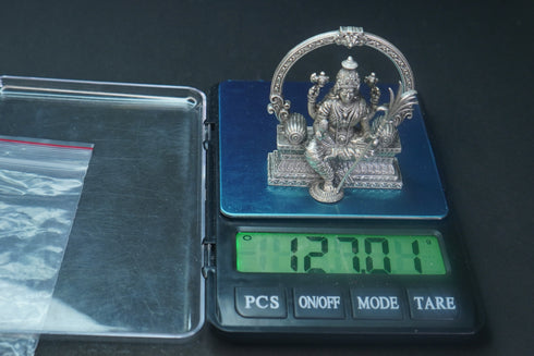 Pure Silver Antique Lalitha Devi Sitting With Frame 127G By Mahita Collections