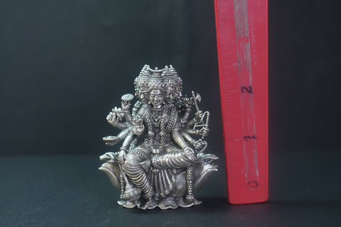 Pure Silver Antique Gayatri Devi Sitting 137.04G By Mahita Collections