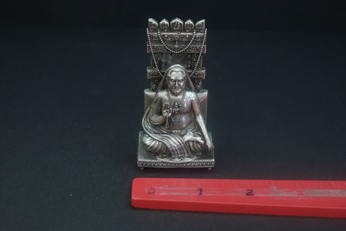 Pure Silver Antique Raghavedra Swamy With Frame 77.94G By Mahita Collections