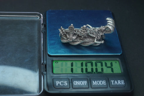 Pure Silver Antique Anantha Padmanabha Swamy With Laxshmi 110.04G By Mahita Collections