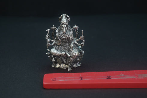 Pure Silver Antique Varahi Devi Sitting On Lotus With Mala 51.46G By Mahita Collections
