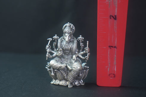 Pure Silver Antique Varahi Devi Sitting On Lotus With Mala 51.46G By Mahita Collections