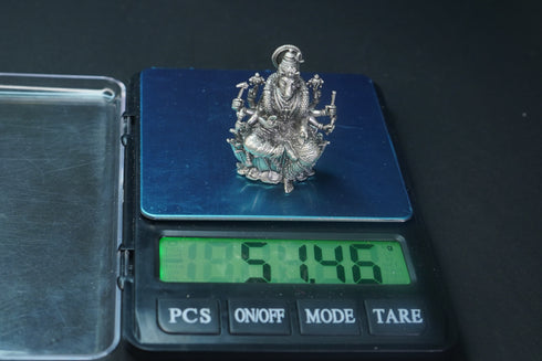 Pure Silver Antique Varahi Devi Sitting On Lotus With Mala 51.46G By Mahita Collections