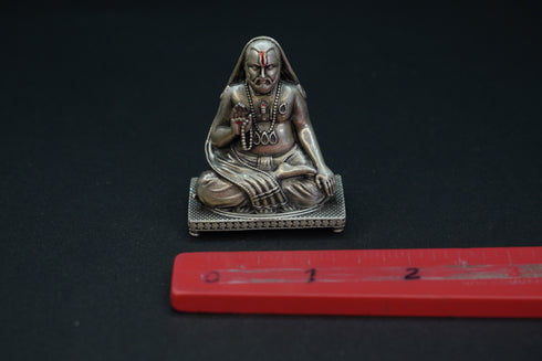 Pure Silver Antique Raghavendra Idol Small 59.61G By Mahita Collections