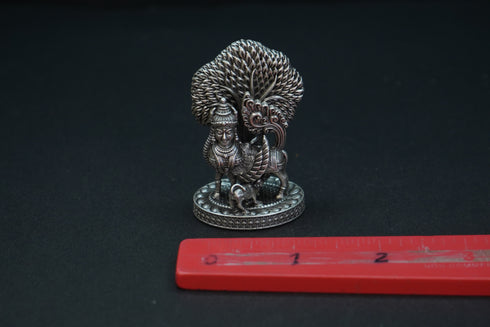 Pure Silver Antique Kamadhenu Big With Tree 56.85G By Mahita Collections