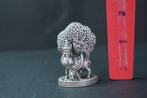 Pure Silver Antique Kamadhenu Big With Tree 56.85G By Mahita Collections