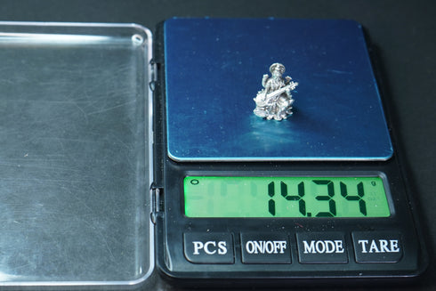 Pure Silver Antique Saraswathi Devi Sitting On Lotus 14.34G By Mahita Collections