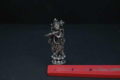 Pure Silver Antique Krishna Standing 33.02G By Mahita Collections