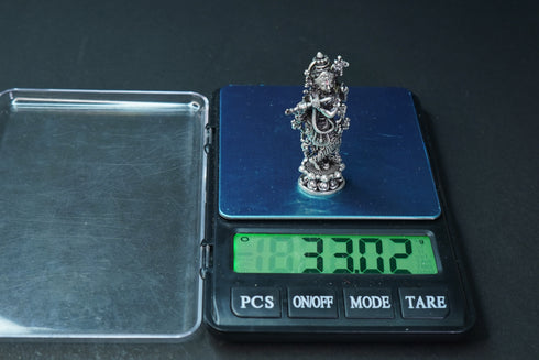 Pure Silver Antique Krishna Standing 33.02G By Mahita Collections