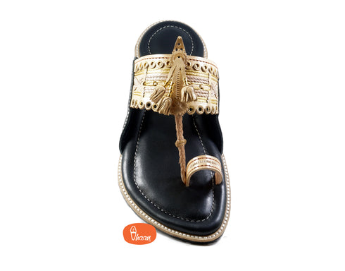 Vhaanfootwear Senapati Pure Leather Cushioned Anti Slippery Kolhapuri Chappal For Men