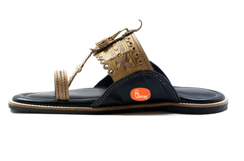 Vhaanfootwear Senapati Pure Leather Cushioned Anti Slippery Kolhapuri Chappal For Men