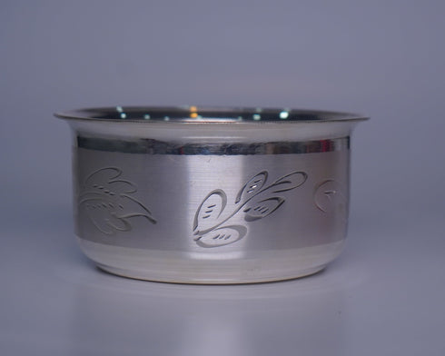 Pure Silver Flowers Design Bowl 108g