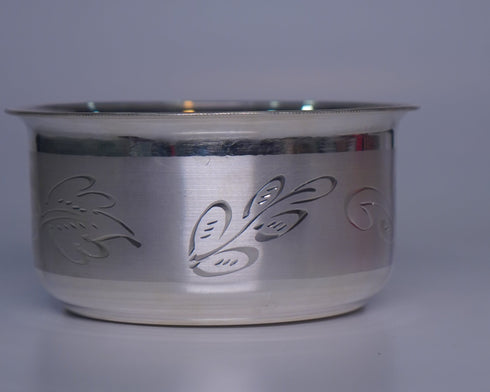 Pure Silver Flowers Design Bowl 108g