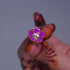 Pure Silver Enamel Purple Colour Flowers 18G (Pack Of 10)
