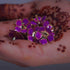 Pure Silver Enamel Purple Colour Flowers 18G (Pack Of 10)