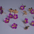Pure Silver Enamel Purple Colour Flowers 18G (Pack Of 10)