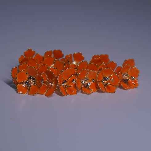 Pure Silver Orange Flowers 18G Pack 10 Pcs