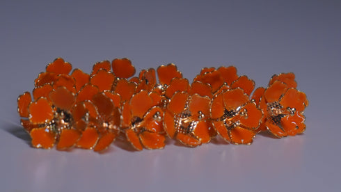 Pure Silver Orange Flowers 18G Pack 10 Pcs