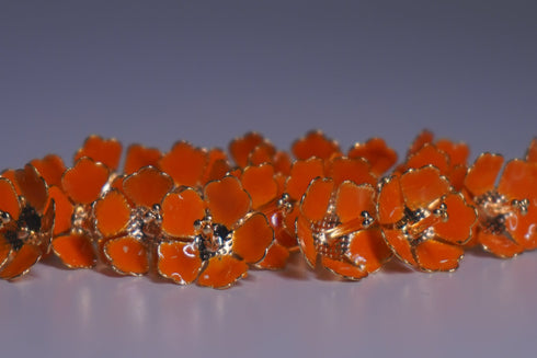 Pure Silver Orange Flowers 18G Pack 10 Pcs
