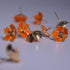 Pure Silver Orange Flowers 18G Pack 10 Pcs