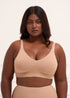 UNDERNEAT Padded All Day Bra - Lightly Padded Wireless T Shirt Bra with Full Coverage - Beige
