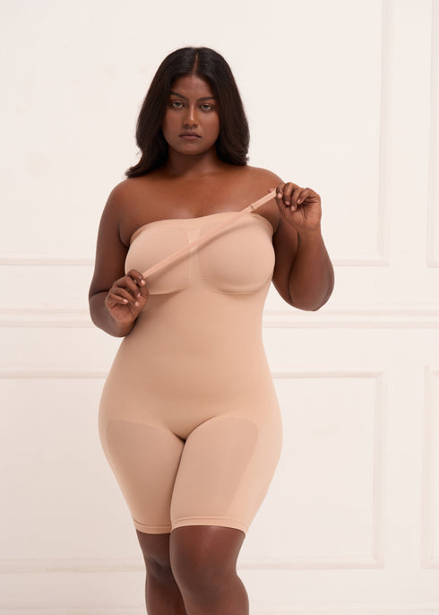 UNDERNEAT Strapless Butt Lifting Bodysuit - Beige