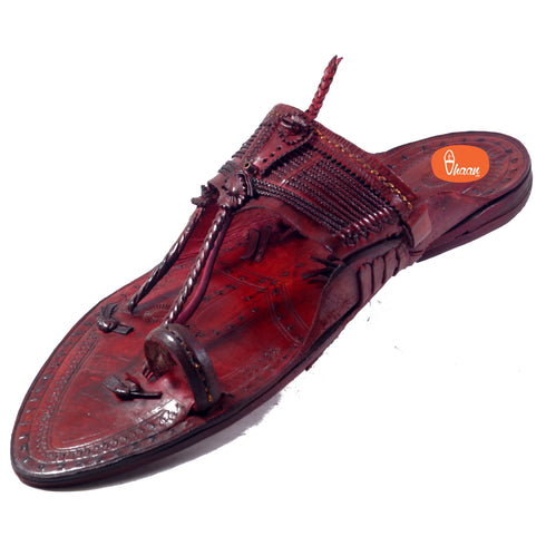 Vhaanfootwear Red Kolhapuri Chappal For Men