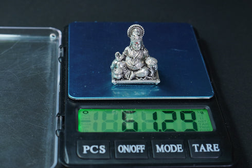 Pure Silver Antique Kubera 61.36G Idol By Mahita Collections