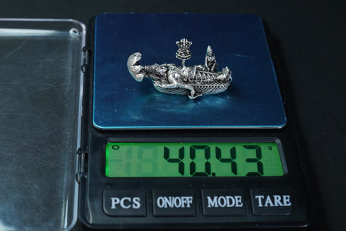 Pure Silver Antique Anantha Padmanabha Swamy With Laxmi Small 40.45G By Mahita Collections